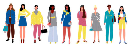 A group of Multiethnic woman.のイラスト素材