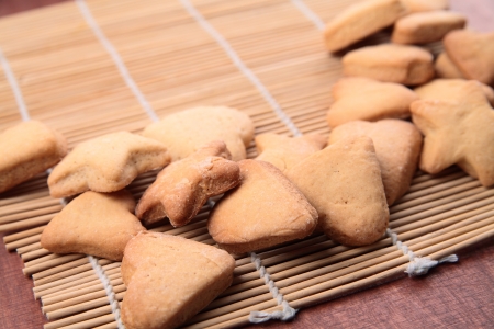 cookie in the form of hearts and starsの写真素材