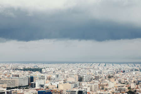 Stormy sky over Athens.の写真素材