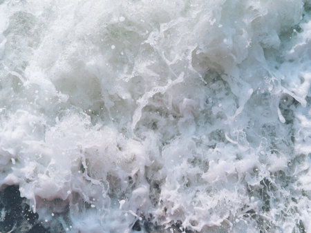 Sea splashes and drops.