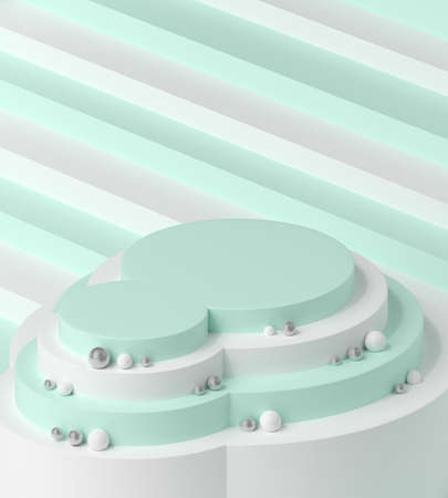 3d pastel room stage background. product stand show. product presentation podium. the stage show background. geometry concept. layer step object.  product background. cosmetic beauty. 3d rendering.の写真素材