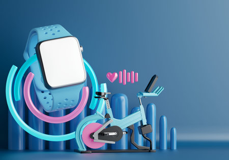bicycle training from a smartwatch. ride program. healthy app. white screen watch. sport online. GPS...