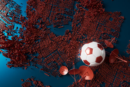 football balls object, sport ball design, football element concept, 3d illustration, abstract...