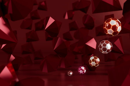 football balls object, sport ball design, football element concept, 3d illustration, abstract...