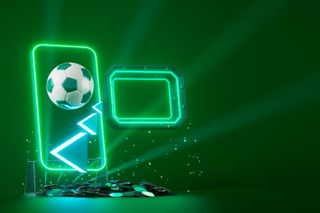 3d football object design. realistic rendering. abstract futuristic background. 3d illustration. motion geometry concept. sport competition graphic. tournament game bet content. soccer ball element.の写真素材