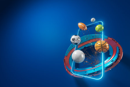 3d football object design. realistic rendering. abstract futuristic background. 3d illustration. motion geometry concept. sport competition graphic. tournament game bet content. soccer ball element.の写真素材
