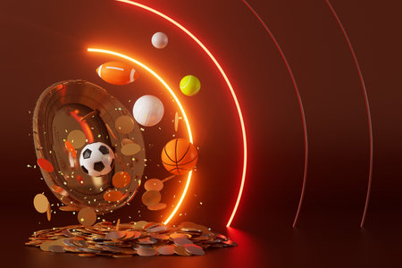 3d football object design. realistic rendering. abstract futuristic background. 3d illustration. motion geometry concept. sport competition graphic. tournament game bet content. soccer ball element.の写真素材