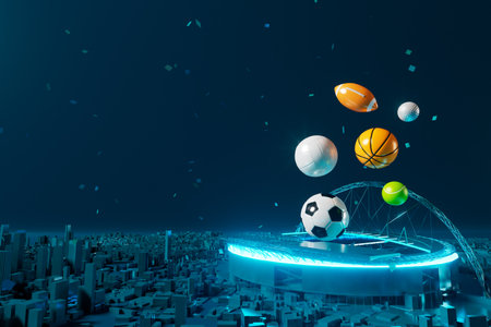 3d football object design. realistic rendering. abstract futuristic background. 3d illustration. motion geometry concept. sport competition graphic. tournament game bet content. soccer ball element.の写真素材