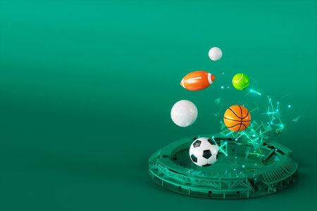 3d football object design. realistic rendering. abstract futuristic background. 3d illustration. motion geometry concept. sport competition graphic. tournament game bet content. soccer ball element.の写真素材