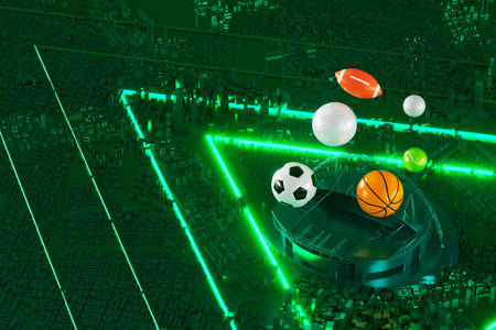 3d football object design. realistic rendering. abstract futuristic background. 3d illustration. motion geometry concept. sport competition graphic. tournament game bet content. soccer ball element.の写真素材
