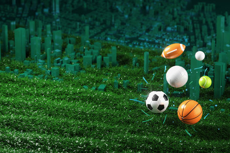 3d football object design. realistic rendering. abstract futuristic background. 3d illustration. motion geometry concept. sport competition graphic. tournament game bet content. soccer ball element.の写真素材