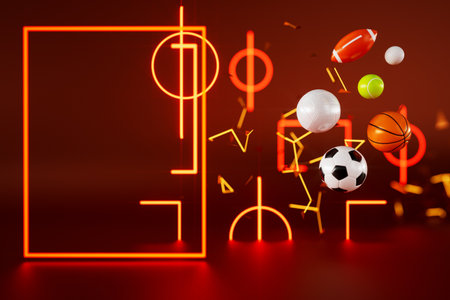 3d football object design. realistic rendering. abstract futuristic background. 3d illustration. motion geometry concept. sport competition graphic. tournament game bet content. soccer ball element.の写真素材
