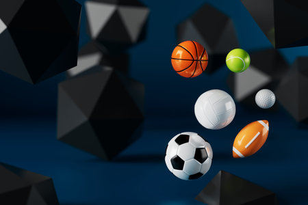 3d football object design. realistic rendering. abstract futuristic background. 3d illustration....