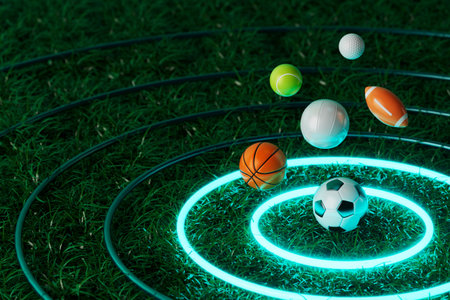 3d football object design. realistic rendering. abstract futuristic background. 3d illustration....