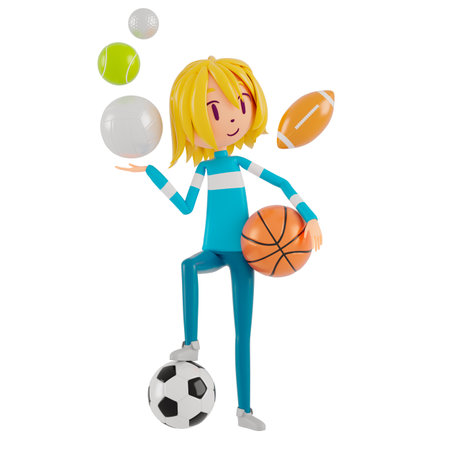 3d boy cartoon character in action with clipping path. 3d illustrator. sport activity. exercise fitness. workout training lifestyle. man player. technology VR. gym outdoor. cyberspace object concept.の写真素材