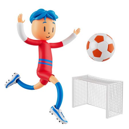 3d boy cartoon character in action with clipping path. 3d illustrator. sport activity. exercise fitness. workout training lifestyle. man player. technology VR. gym outdoor. cyberspace object concept.の写真素材