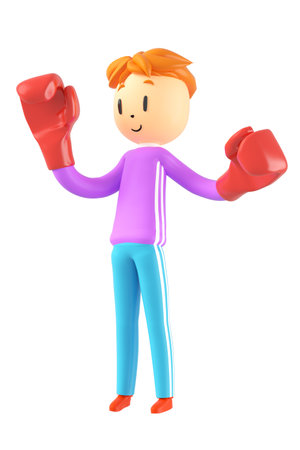 person cartoon character boy and girl with sports objects. 3d illustration. fitness activity action. man in a sports game. healthy concept. 3d ball. exercise action.smartphone smartwatch design.の写真素材