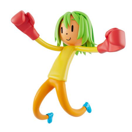 person cartoon character boy and girl with sports objects. 3d illustration. fitness activity action. man in a sports game. healthy concept. 3d ball. exercise action.smartphone smartwatch design.の写真素材