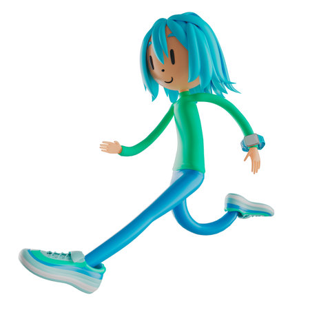 person cartoon character boy and girl with sports objects. 3d illustration. fitness activity action. man in a sports game. healthy concept. 3d ball. exercise action.smartphone smartwatch design.の写真素材