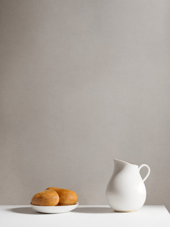 simple background empty wall. ai generated. minimal decoration interior. clean illustration concept. copy space. indoor design. easy lifestyle. comfortable object simple element decor white modern artの素材