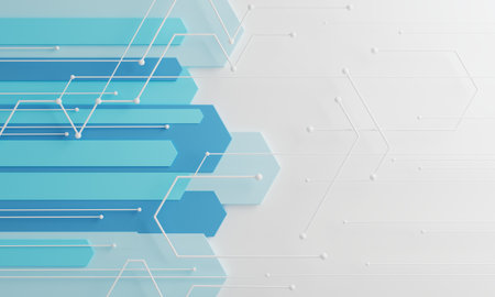 technology hitech 3d background. 3d illustration. futuristic backdrop design. abstract object element. future wallpaper symbol. copy space. digital graphic. communication network glowing. simple lightの写真素材