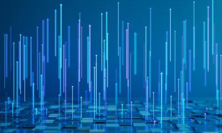 technology hitech 3d background. 3d illustration. futuristic backdrop design. abstract object element. future wallpaper symbol. copy space. digital graphic. communication network glowing. simple lightの写真素材