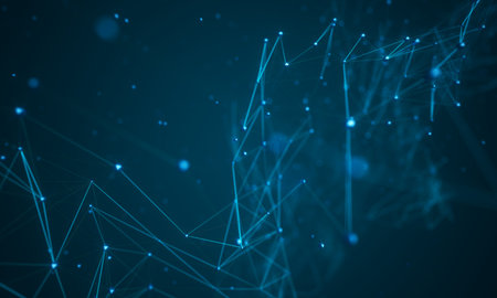 technology hitech 3d background. 3d illustration. futuristic backdrop design. abstract object element. future wallpaper symbol. copy space. digital graphic. communication network glowing. simple lightの写真素材
