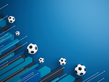 football ball 3d object. 3d illustration. graphic background element. sport abstract backdrop. soccer render design competition concept art. digital technology element beautiful lighting ground emptyの写真素材