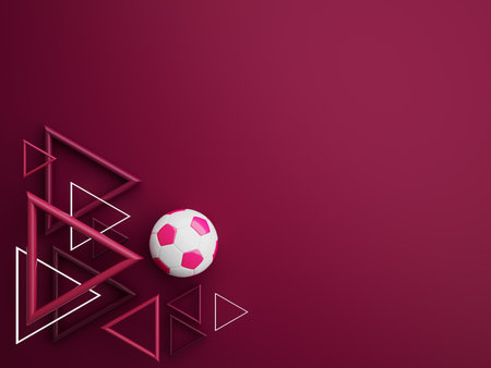 football ball 3d object. 3d illustration. graphic background element. sport abstract backdrop. soccer render design competition concept art. digital technology element beautiful lighting ground emptyの写真素材