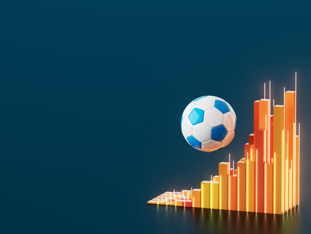 football ball 3d object. 3d illustration. graphic background element. sport abstract backdrop. soccer render design competition concept art. digital technology element beautiful lighting ground emptyの写真素材