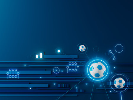 football ball 3d object. 3d illustration. graphic background element. sport abstract backdrop. soccer render design competition concept art. digital technology element beautiful lighting ground emptyの写真素材