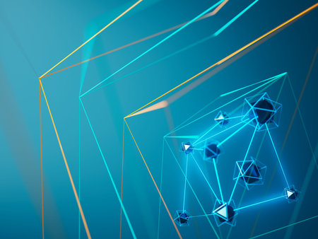 3d background images illustration. technology hi-tech rendering. 3d geometric abstract wallpaper....