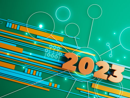 happy new year festival party, graphic abstract design. celebration geometric. happy decoration idea. 2024 number text. christmas art winter wallpaper. background sparkle rendering, 3d illustrationの写真素材