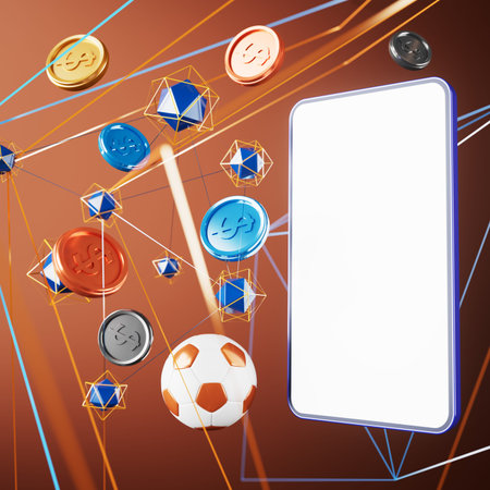 3d football object design. realistic rendering. abstract futuristic background. 3d illustration....