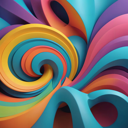 3D abstract background. colorful illustration design. freeform flow shape. curve concept minimal. motion geometry object. AI image generated. futuristic graphic. liquid fluid wave soft. art posterの素材