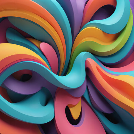 3D abstract background. colorful illustration design. freeform flow shape. curve concept minimal. motion geometry object. AI image generated. futuristic graphic. liquid fluid wave soft. art posterの素材