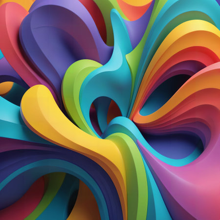 3D abstract background. colorful illustration design. freeform flow shape. curve concept minimal. motion geometry object. AI image generated. futuristic graphic. liquid fluid wave soft. art posterの素材