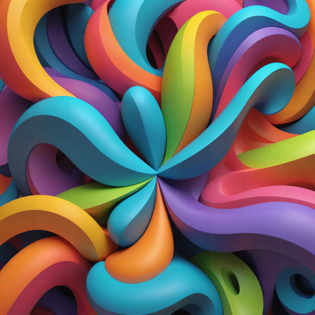 3D abstract background. colorful illustration design. freeform flow shape. curve concept minimal. motion geometry object. AI image generated. futuristic graphic. liquid fluid wave soft. art posterの素材