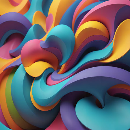 3D abstract background. colorful illustration design. freeform flow shape. curve concept minimal. motion geometry object. AI image generated. futuristic graphic. liquid fluid wave soft. art posterの素材