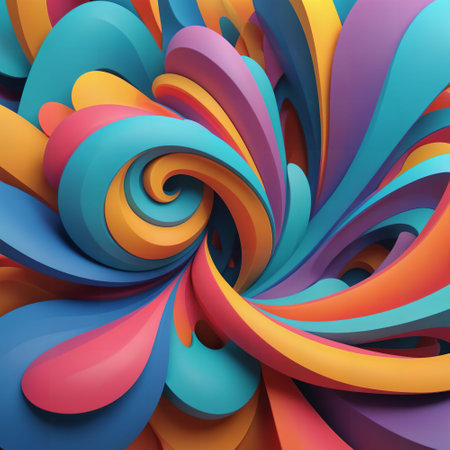 3D abstract background. colorful illustration design. freeform flow shape. curve concept minimal. motion geometry object. AI image generated. futuristic graphic. liquid fluid wave soft. art posterの素材