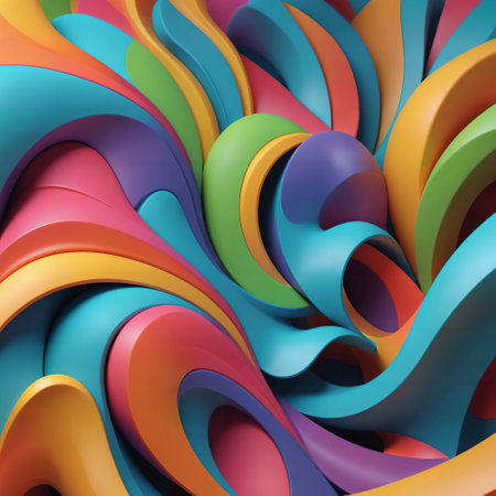 3D abstract background. colorful illustration design. freeform flow shape. curve concept minimal. motion geometry object. AI image generated. futuristic graphic. liquid fluid wave soft. art posterの素材