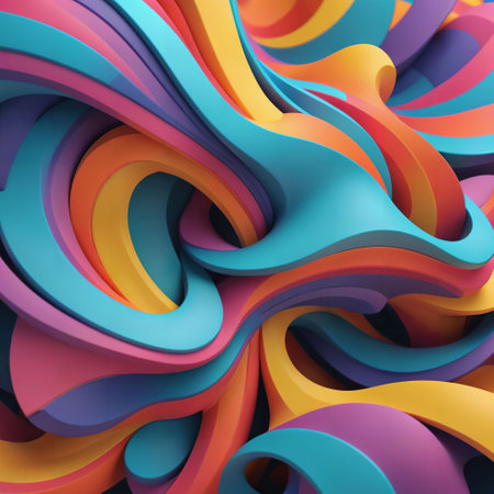 3D abstract background. colorful illustration design. freeform flow shape. curve concept minimal. motion geometry object. AI image generated. futuristic graphic. liquid fluid wave soft. art posterの素材