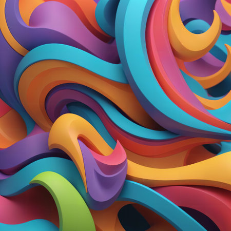 3D abstract background. colorful illustration design. freeform flow shape. curve concept minimal. motion geometry object. AI image generated. futuristic graphic. liquid fluid wave soft. art posterの素材