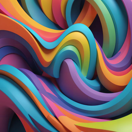 3D abstract background. colorful illustration design. freeform flow shape. curve concept minimal. motion geometry object. AI image generated. futuristic graphic. liquid fluid wave soft. art posterの素材