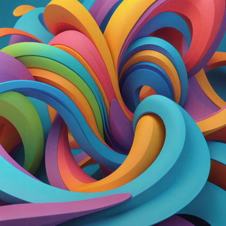 3D abstract background. colorful illustration design. freeform flow shape. curve concept minimal. motion geometry object. AI image generated. futuristic graphic. liquid fluid wave soft. art posterの素材