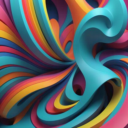 3D abstract background. colorful illustration design. freeform flow shape. curve concept minimal. motion geometry object. AI image generated. futuristic graphic. liquid fluid wave soft. art posterの素材