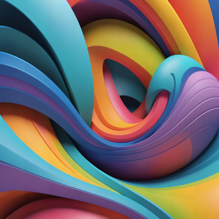 3D abstract background. colorful illustration design. freeform flow shape. curve concept minimal. motion geometry object. AI image generated. futuristic graphic. liquid fluid wave soft. art posterの素材