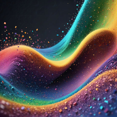 Cloud dust 3D abstract background. AI generated. art design creativity. galaxy outer space eternity. particle splashing idea motion. mystery light decoration glitter. supernova illustration. surrealの素材