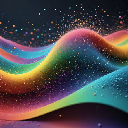 Cloud dust 3D abstract background. AI generated. art design creativity. galaxy outer space eternity. particle splashing idea motion. mystery light decoration glitter. supernova illustration. surrealの素材
