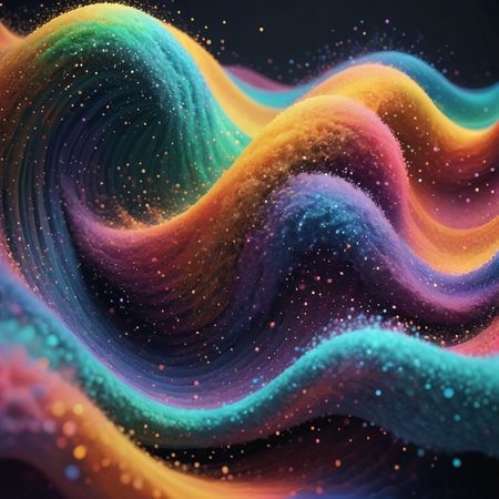 Cloud dust 3D abstract background. AI generated. art design creativity. galaxy outer space eternity. particle splashing idea motion. mystery light decoration glitter. supernova illustration. surrealの素材